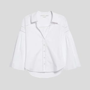 👚NWT VERONICA BEARD Glenda Stretch Cotton Shirt🔥🌟✨Color: White Size: 8